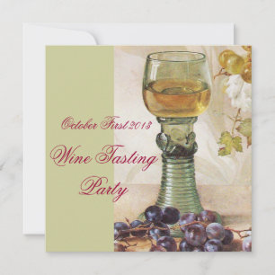 GLASS OF WINE ,OLD GRAPE VINEYARD PARTY INVITATION