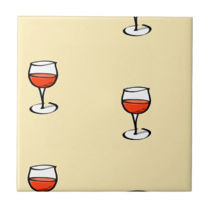 Glass of wine on orange ceramic tile