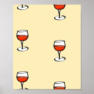 Glass of wine on orange poster