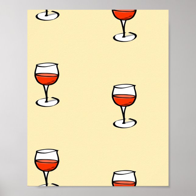 Glass of wine on orange poster (Front)