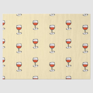 Glass of wine on orange tissue paper