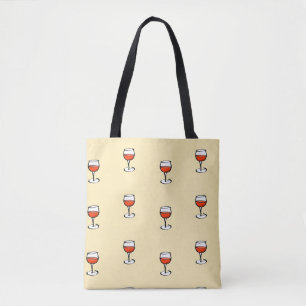 Glass of wine on orange tote bag