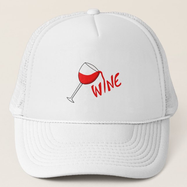 Glass of Wine Trucker Hat (Front)