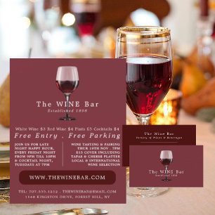 Glass of Wine, Wine Bar/Winery Advertising Flyer