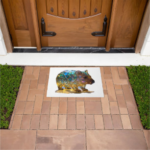 Glass Opalised Australian Wombat, Doormat