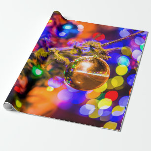Glass Ornament Ball, Cheerful Lights Wrapping Paper