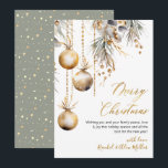 Glass Ornament Botanical Non Photo Merry Christmas Holiday Card<br><div class="desc">Elegant Modern Botanical 'Merry Christmas' Gold Script Non-Photo Holiday Cards. These festive Christmas cards feature a stunning watercolor design in warm golden hues, showcasing a botanical arrangement of pine branches with gold berries accented by delicate hanging glass ornaments. The 'Merry Christmas' greeting is beautifully hand-lettered in gold calligraphy, creating a...</div>