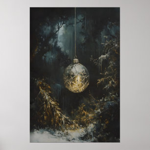 Glass Ornament Winter Wall Art Painting Moody