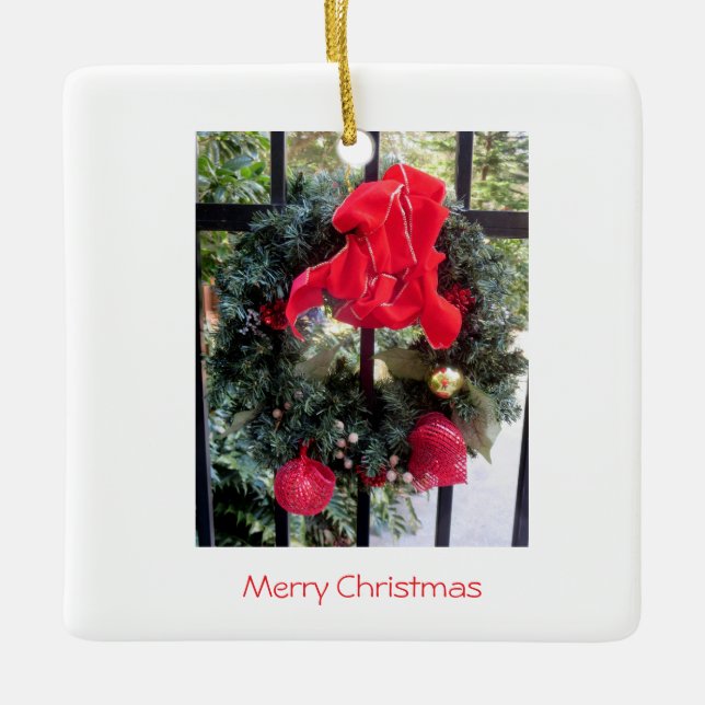 Glass Ornament Wreath-  (Front)