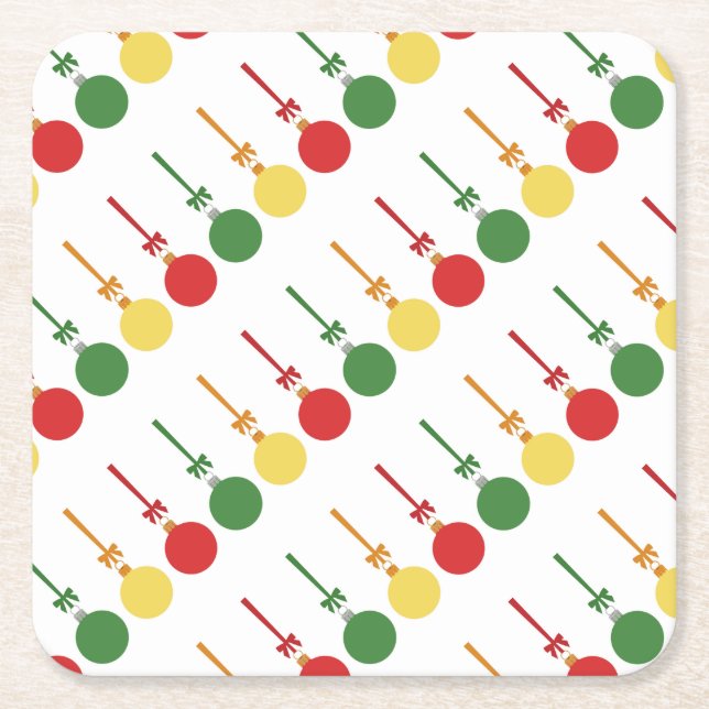 Glass Ornaments Square Paper Coaster (Front)