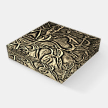 Glass Paperweight with Abstract Design 