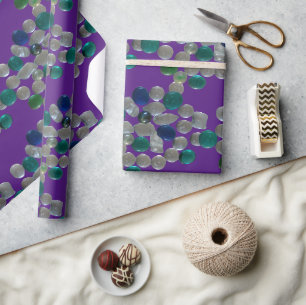 Glass Pebbles Pattern Cust. PURPLE Wrapping Paper