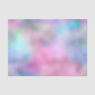 Glass Pink Blue Metallic Abstract Ombre Pastel Tissue Paper