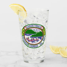Glass Pint Glass with Canoe Trails Coed Patch