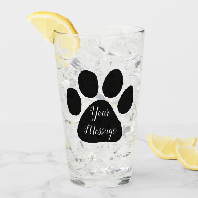 Glass - Puppy Paw Print (Front Ice)