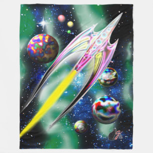 Glass Rocket Large Fleece Blanket