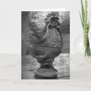 Glass Rooster Card