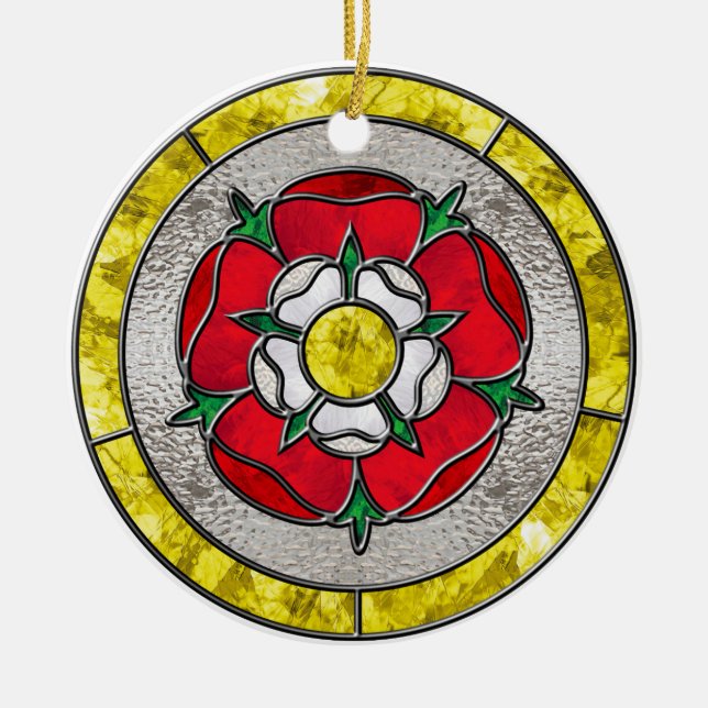 Glass Rose Ceramic Ornament (Front)
