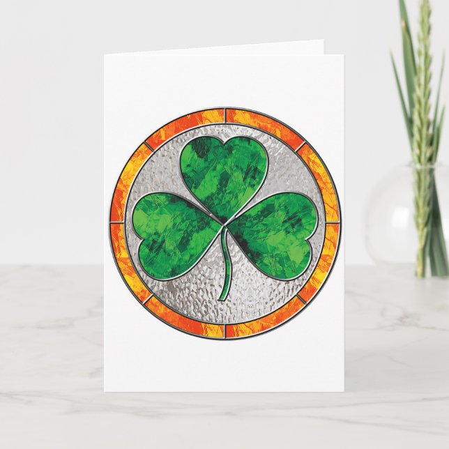 Glass Shamrock Card (Front)