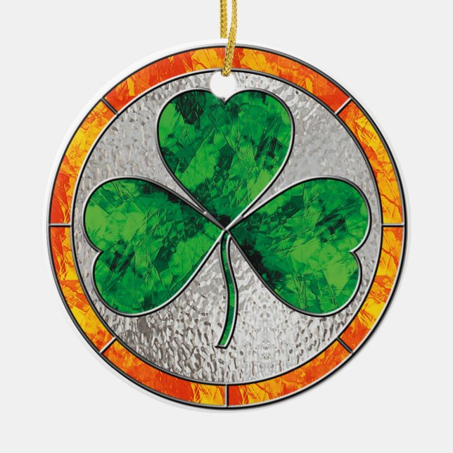 Glass Shamrock Ornament (Front)