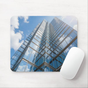 Glass Skyscraper With Cloud Refection Mouse Pad