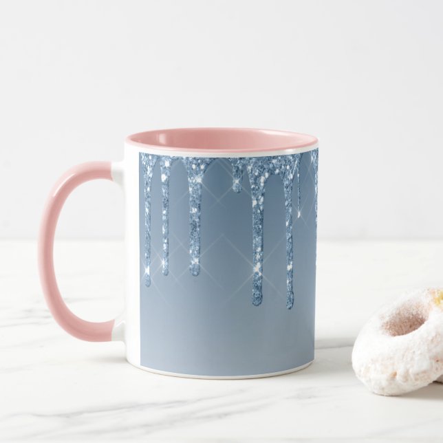 Glass slipper dripping glitter mug (With Donut)