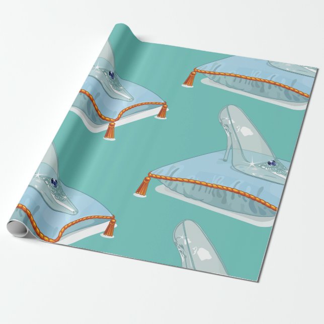Glass Slipper On A Pillow Wrapping Paper (Unrolled)