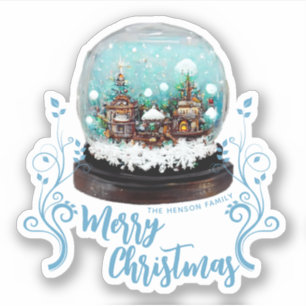 Glass Snowball Winter Village Foliage Christmas