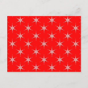 Glass Snowflakes On Red Background Postcard