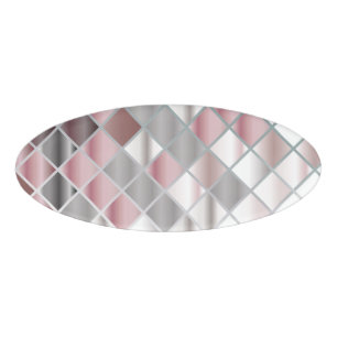 Glass Square Name Tag