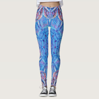 glass stained in blue & red leggings