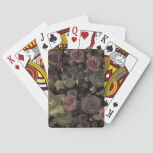 Glass, stars, flowers ceramic tile playing cards