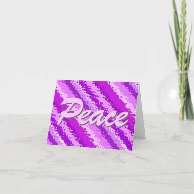 Glass stripes - shades of amethyst purple holiday card (Front)