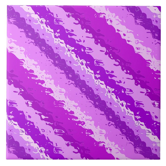 Glass stripes - shades of amethyst purple tile (Front)