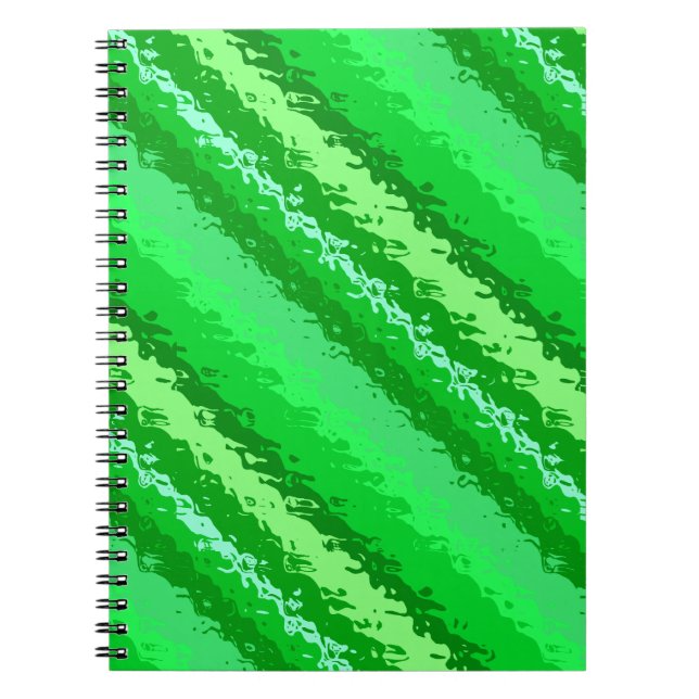 Glass stripes - shades of emerald green notebook (Front)