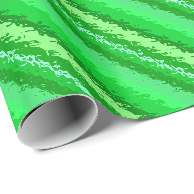 Glass stripes - shades of emerald green wrapping paper (Roll Corner)