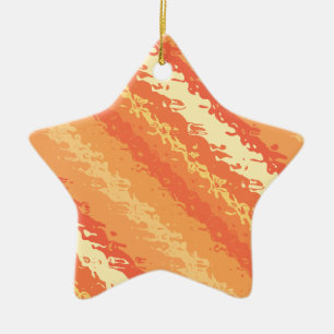 Glass stripes - shades of orange and gold ceramic ornament