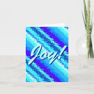 Glass stripes - shades of sapphire blue holiday card