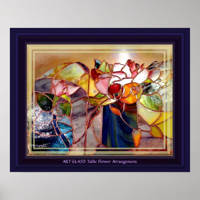 GLASS Table Flower Arrangement Beautiful Poster (Front)
