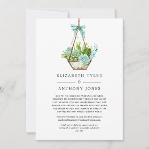 Glass Terrarium Succulents Reduced Guest List Announcement