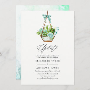 Glass Terrarium Succulents Wedding Update Invitation