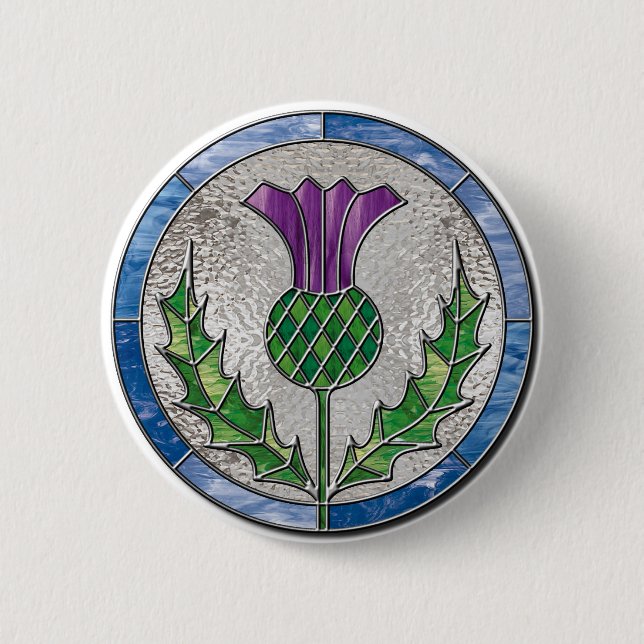 Glass Thistle 6 Cm Round Badge (Front)