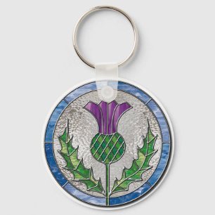 Glass Thistle Key Ring