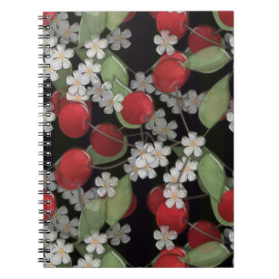 Glass tile 3D liquid cherry and flowers bloom Notebook