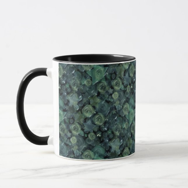 Glass tile 3D liquid roses and stars Mug (Left)
