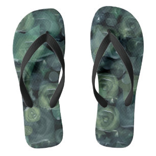 Glass tile 3D liquid roses and stars Thongs