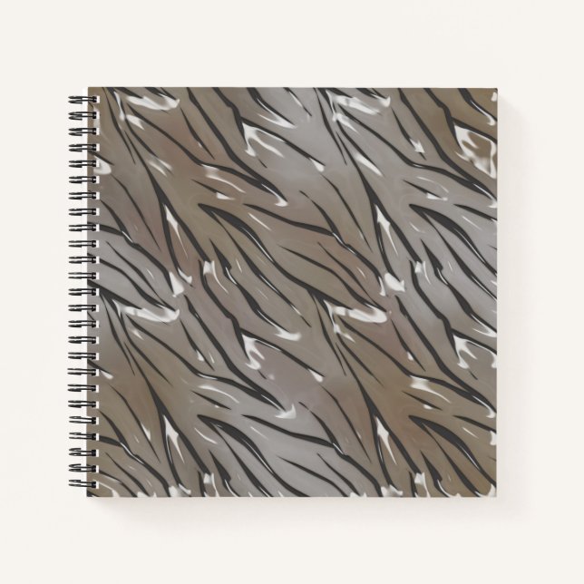Glass tile 3D liquid tiger zebra skin leather Notebook (Front)
