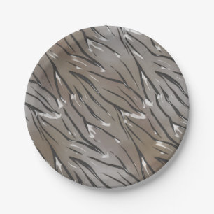 Glass tile 3D liquid tiger zebra skin leather Paper Plate