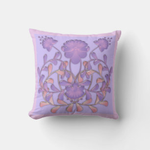 Glass tile 3D liquid violet flowers gzhel Cushion