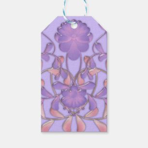Glass tile 3D liquid violet flowers gzhel Gift Tags